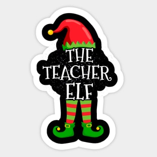 Teacher Elf Family Matching Christmas Group Funny Gift Sticker